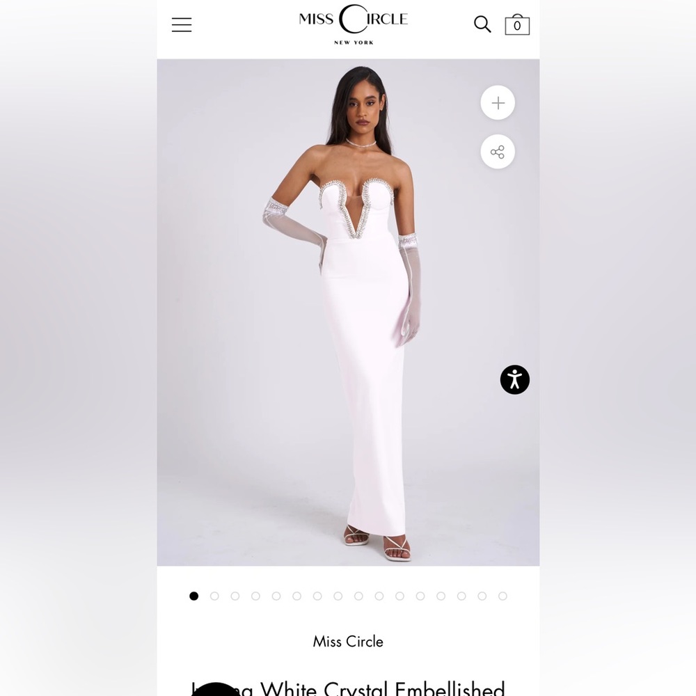 Miss Circle
Ivanna White Crystal Embellished Maxi Dress